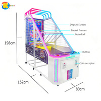 Machine d'arcade de basketball commerciale à monnayeur, jeu de tir en salle avec détection de mouvement pour enfants (version anglaise)