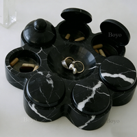 Boîte à pilules en marbre de luxe naturel, pièces de décoration haut de gamme pour la maison, repackagées