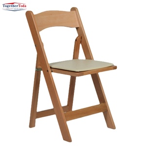 Chaise pliante rembourrée en bois de style français moderne, fabriquée en Chine, pour événements de mariage, fêtes, loisirs en extérieur, chaise d'hôtel pour événements - Product Image 1