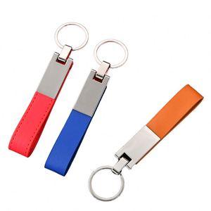 Porte-clés en métal et cuir PU personnalisables en gros avec mousqueton, porte-clés en alliage, chaîne porte-clés, porte-clés de voiture avec logo personnalisé - Product Image 1