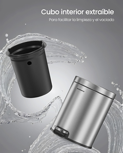 <span class=keywords><strong>Poubelle</strong></span> de toilette <span class=keywords><strong>SONGMICS</strong></span> 6L à fermeture douce avec seau intérieur en plastique amovible, <span class=keywords><strong>poubelle</strong></span> silencieuse en acier inoxydable de 6 litres avec couvercle - Product Image 6