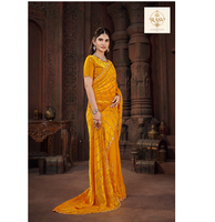 Eleganter Satin-Sari mit Perlenverzierung Weich Fallender Stoff Designer-Partykleidung für Hochzeitsfeiern