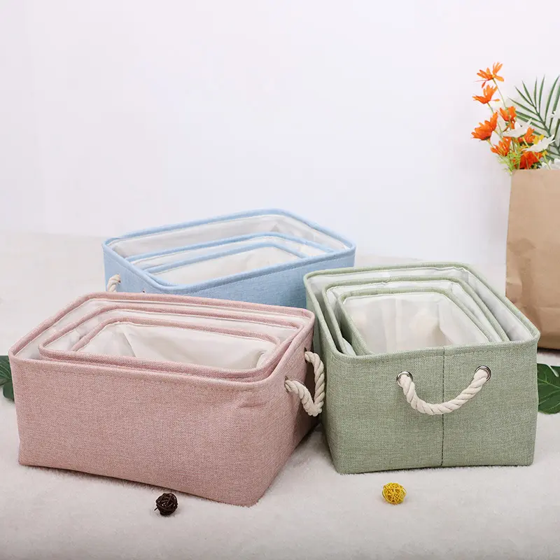 High Quality Soft Felt Fabric Foldable Storage Basket Other Storage Boxes With Handle fabric storage basket