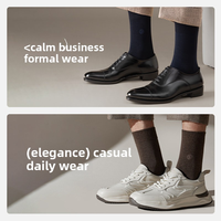 Chaussettes d'affaires en coton côtelé tricoté pour homme, 98,1 % coton, antibactériennes, absorbant la transpiration, résistantes aux odeurs, en boîte cadeau, pour l'automne, ODM