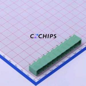 DB2EVC-7.62-10P-GN Plug-in Terminal Block Through hole,P=7.62mm Connector Board-to-Board / Socket - Closed 1x10P 7.62mm Green - Product Image 1