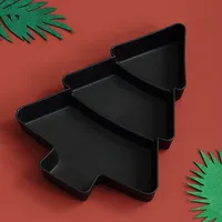 Assiette en plastique créative en forme de sapin de Noël pour bonbons, snacks, noix, fruits secs, plateau de petit-déjeuner, bol à desserts pour mariage et fête