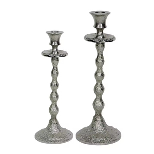 Portavelas de Aluminio Plateado de Lujo, Hechos a Mano, Modernos y Elegantes, para Decoración Navideña del Hogar y Hoteles - Product Image 6