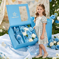 Boîte rigide à fenêtre avec logo personnalisé, matériaux recyclés, compartiments séparés en mousse, sac cadeau assorti pour fleurs, jouets, Saint-Valentin