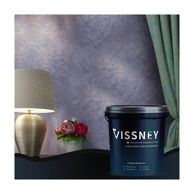 Vissney High Quality Good Flexibility Glitter Gel WaterProof Wall Paint for Bedroom