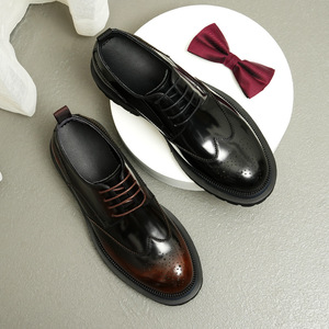 DSYX Nueva Tendencia, Zapatos de Hombre de Cuero Genuino, Cerrados, Brillantes, para Otoño, Estilo Británico, Deportivos, Casuales, Sin Cordones, Ligeros, Antideslizantes y Transpirables - Product Image 1