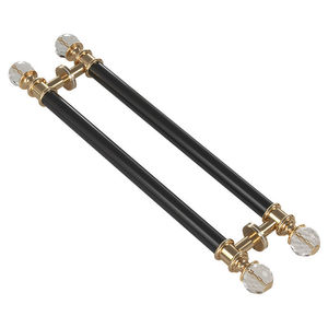 Poignée de porte de luxe en cristal transparent, finition laiton brossé doré, quincaillerie architecturale pour hôtels haut de gamme et entrées en bois massif - Product Image 5