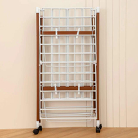 Porte-vêtements pliable en métal multifonctionnel à double niveau, moderne, pour intérieur/extérieur, portable et durable, idéal pour la salle de bain