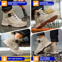 Botas de Trabajo de Seguridad EN ISO 20345 SBP para Hombre y Mujer, de Caña Alta, 6 Pulgadas, Impermeables, Ligeras, con Puntera de Acero y Microfibra