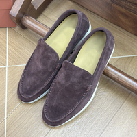 Mocassins plats pour hommes, style italien, en cuir souple tissé à la main, semelle en caoutchouc antidérapante