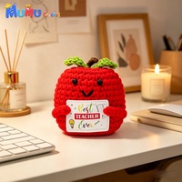 Вязаная крючком красная яблочная игрушка-амигуруми ручной работы, плюшевая кукла-фрукт для декора дома и рабочего стола, подарок