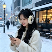 Casque filaire en peluche chaude d'hiver avec cache-oreilles tricotés flocon de neige, micro, 3,5 mm, USB, ENC, étanche IPX7, circum-auriculaire, pour temps froid