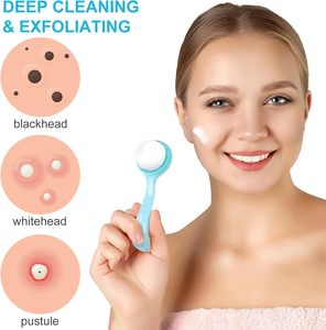 Brosse nettoyante manuelle en silicone personnalisable avec logo – Exfoliant imperméable doux pour la peau, idéal pour l'élimination des points noirs et des points blancs, et le démaquillage - Product Image 4