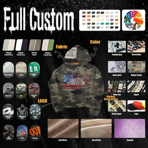 Custom Embroidered Hoodie Mens Massive 450gsm Camo Pullover Top Worldwide <strong>Graphic</strong> Print Boxy Fit Sunfaded Zip up <strong>Jumper</strong> Men - Product Image 5