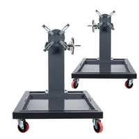 Support de réparation moteur industriel 500 kg, pivotant à 360°, avec bac de récupération d'huile, 4 roulettes, en acier à haute teneur en carbone, gris