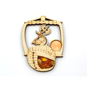 Aimant de réfrigérateur en bois personnalisé souvenir d'Estonie et de <span class=keywords><strong>Finlande</strong></span> avec un design en ambre de Helsinki, Turku, Tampere, Lapland et motif de renne - Product Image 2