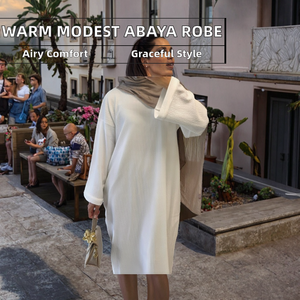 Zifeng OEM Nouvelle Arrivée Robe Abaya Élégante et Modeste pour Femmes Musulmanes, Ample, Respirante, en Velours Côtelé, Couleur Unie, Technique Artisanale - Product Image 2