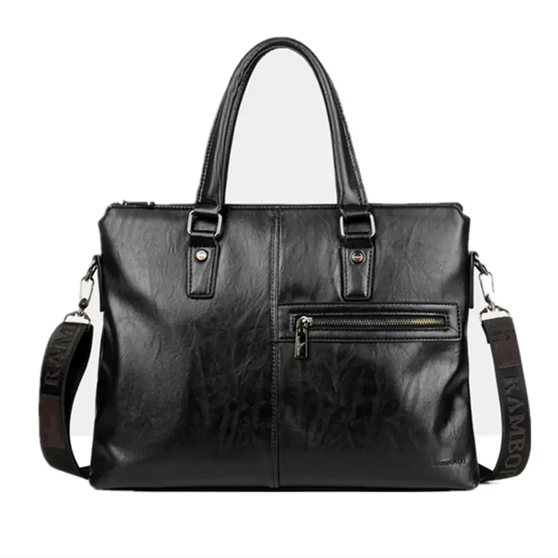 High Quality Retro Style PU Leather Men's Shoulder Briefcase With Multi Pockets