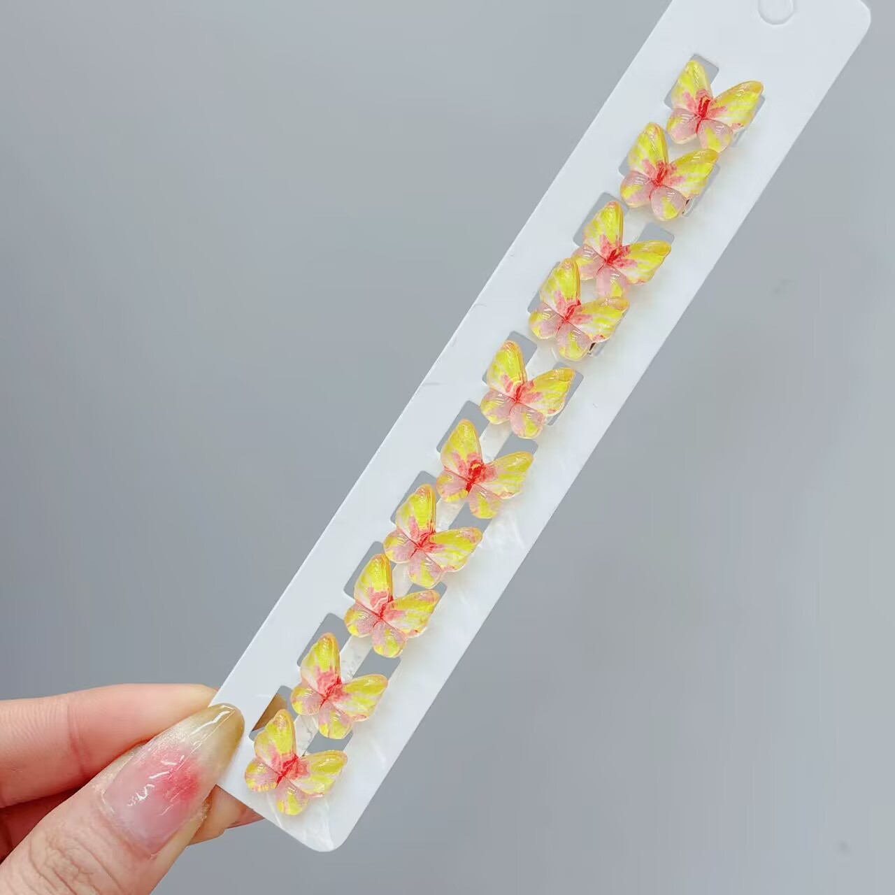 Serie gialla-clip con fibbia a fagiolo farfalla ~ confezione da 10