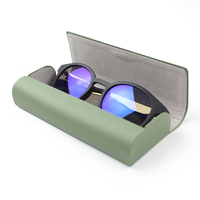 Bas quantité minimale de commande Logo personnalisé magnétique lunettes pliantes lunettes accessoires Triangle lunettes de luxe en cuir lunettes de soleil pochette sacs de soleil étui