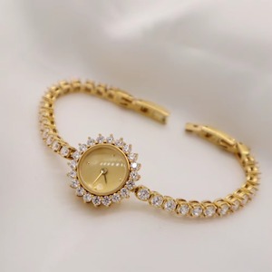 Antique-style Carved Light-luxury Exquisite Hollow-out Diamond-inlaid Brass Case Acrylic Band Small Dial <b>Bracelet</b>-style - Product Image 6
