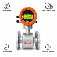 RUIJI OEM Electromagnetic Flowmeter PFA Lining IP65 IP68 Flanged Digital Water Meter untuk Air Farmasi