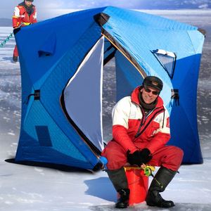 Carpa de Pesca en Hielo Plegable Portátil Impermeable Oxford 210D para Todas las Estaciones con Aislamiento Exterior y Capacidad para 4-5 Personas - Product Image 1