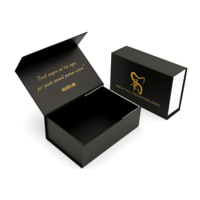 Emballages en carton recyclable avec logo personnalisé, boîtes magnétiques pliables noires pour les soins personnels