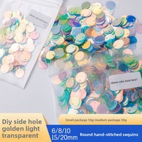 Paillettes rondes transparentes en PVC effet écaille de poisson, 6-20 mm, pour vêtements, robes de mariée et loisirs créatifs DIY