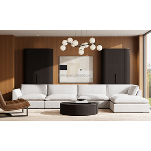 Juego de sofá modular de <span class=keywords><strong>pana</strong></span> de terciopelo de cuero personalizado privado FERLY, muebles de sala de estar - Product Image 3