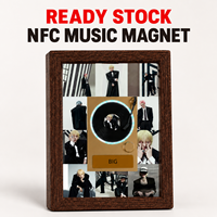 Aimant de réfrigérateur personnalisé en bois massif NFCCD pour lecteur de disques vinyles, avec plaque nominative DIY pour disques vinyles, peut émettre de la lumière et doté d'un ventilateur rotatif, cadeau