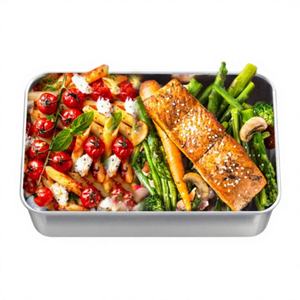 กล่องอาหารสแตนเลสขนาด 1400 มล. ใช้กับไมโครเวฟได้ ป้องกันการรั่วซึม ปลอดสาร BPA พกพาสะดวก สำหรับเก็บอาหารในครัวและอาหารกลางวัน - Product Image 1