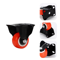 Roue orange noire de 2 pouces Roue pivotante à plaque de 50mm pour travaux légers