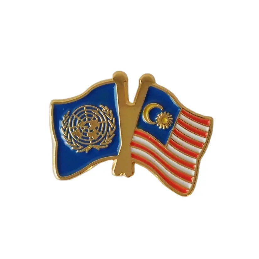 Liên Hợp Quốc Và Malaysia Của Tôi Cờ Kim Loại Ve Áo Ngực Cổ Áo Pocket Nhãn Phù Hợp Với Pin Huy Hiệu Trâm Biểu Tượng Pins Phù Hiệu
