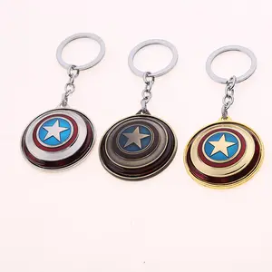 Captain America Key Chains for Men Women Metal Star Shield Keychain Male Movie Key Ring Fans Gift