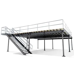 Customized Mezzanine Platform 1000-3000kg Per Sqm With Elevator Mezzanine Office Mezzanine System 2-3 Floors With Stairs