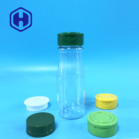 Pot en plastique pour biscuits/en-cas/épices, sans BPA, rond, avec couvercle à rabat long, 200 ml, étanche, qualité alimentaire, PET