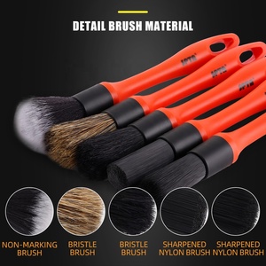SPTA Nouveau lot de 5 brosses douces pour le detailing automobile, brosses de nettoyage pour voiture, <span class=keywords><strong>brosse</strong></span> pour jantes - Product Image 6