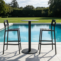 Table de bar et chaise, style luxe léger, aluminium, design nordique moderne, chaise haute avec dossier, combinaison table de bar