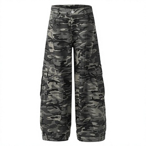 <span class=keywords><strong>Pantaloni</strong></span> <span class=keywords><strong>Cargo</strong></span> Larghi in Stile Americano Camouflage per Uomo e Donna, Autunno/Inverno 2024, Vestibilità Comoda, Casual, Retro, Bootcut in Denim Colorato - Product Image 1
