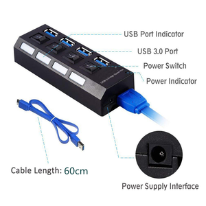 <b>USB</b> 3.0 <b>Hub</b> <b>USB</b> 2.0 Splitter Distribution Multi <b>USB</b> Power Adapter 4 7 Port Multiple Expander 2.0 With Switch for PC Accessories - Product Image 1