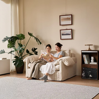 Fauteuil moderne à assise profonde avec housse amovible, coussin de dossier confortable, canapé de salon, mobilier de maison avec style panneau en bois