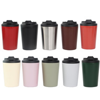 Mug à café isotherme mini 12oz en acier inoxydable 304, portable, élégant, avec conception à boire directement et sangle de transport