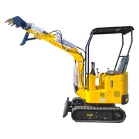 Livraison Gratuite CE Mini-pelleteuse 1 tonne à moteur essence/diesel, avec bras articulé, extension de châssis et commande par joystick, pour usage domestique