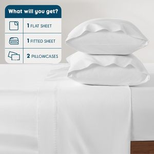 Cloudland 100% funda de almohada de satén de algodón sábanas de percal tejidas modernas paquete de 2 juego de cama con cierre de sobre - Product Image 6
