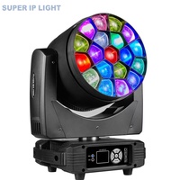Projecteur Wash à Tête Mobile 19*15W RGBW 4-en-1 Zoomable 8-58 285W ArtNet DMX512 en Alliage d'Aluminium